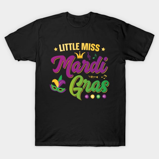 Little Miss Mardi Gras T-Shirt by trendingoriginals